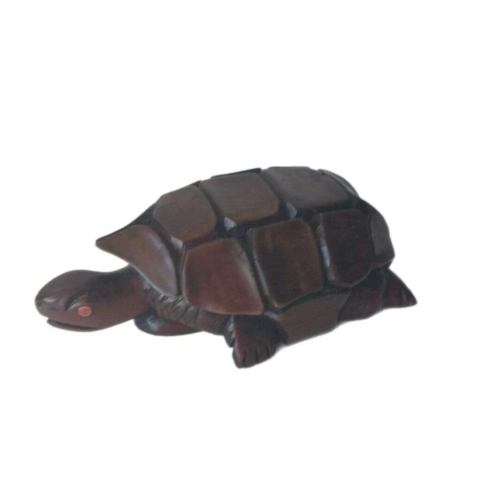 Wood Tortoise Turtle Hand Carved Sculpture Decor Figurine Paper Weight Handmade